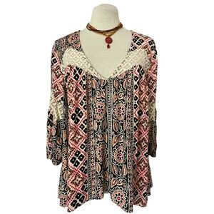 FREE People Flowy Oversized Shirt Women's Size SP